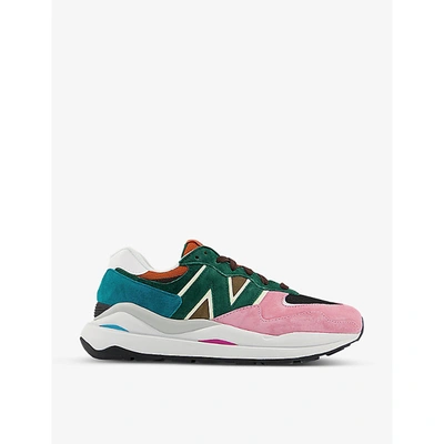 Shop New Balance Mens Night Watch Green Pink M57/40 Low-top Suede And Mesh Trainers 10