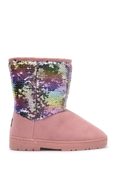 Shop Bebe Microsuede Sequin Faux Fur Lined Winter Boot In Blshr