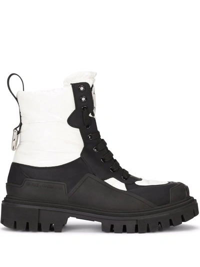 Shop Dolce & Gabbana Chunky Sole Ankle Boots In White