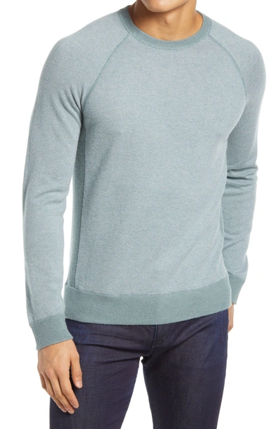 Shop Vince Bird's Eye Stitch Wool & Cashmere Sweater In Patina/pearl