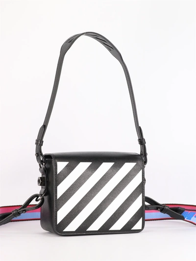 Shop Off-white Medium Shoulder Bag With White Stripes In Black