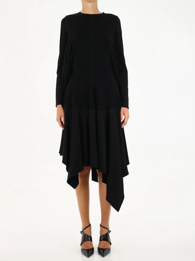 Shop Loewe Black Asymmetrical Dress