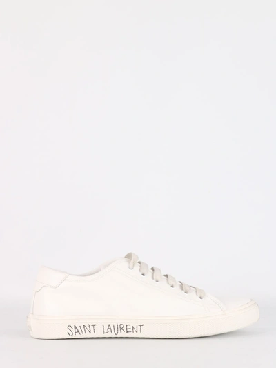 Shop Saint Laurent Malibu Sneakers In Smooth White Leather