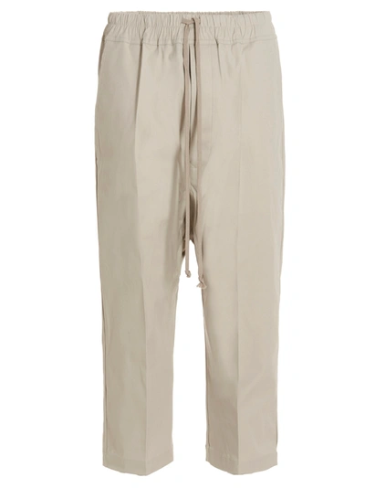 Shop Rick Owens Drawstring Cropped Pants In Grey