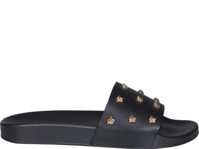 Shop Versace Medusa Slide In Black