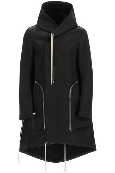 Shop Rick Owens Bahuahus Fishtail Parka In Black (black)