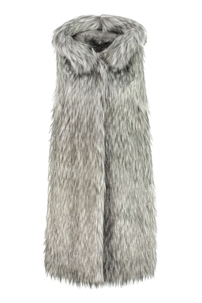 Shop Herno Faux Fur Waistcoat In Grey