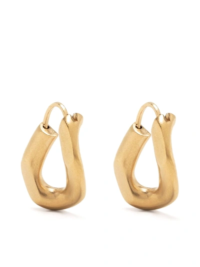 Shop Maison Margiela Twisted Chain Earrings In Yellow Gold