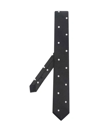 Shop Saint Laurent Tie Cravate Pois All In Black Ivory