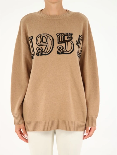 Shop Max Mara Tirreno Sweater In Wool And Cashmere In Beige