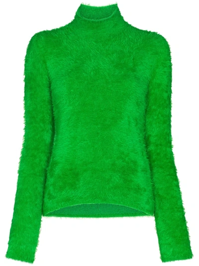 Shop Stella Mccartney Fur Free Fur Rollneck Jumper In Green