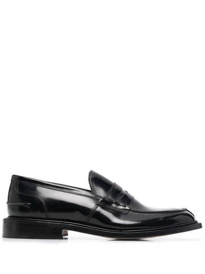 Shop Tricker's James Penny Loafers In Black