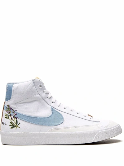 Shop Nike Blazer Mid 77 "indigo" Sneakers In White