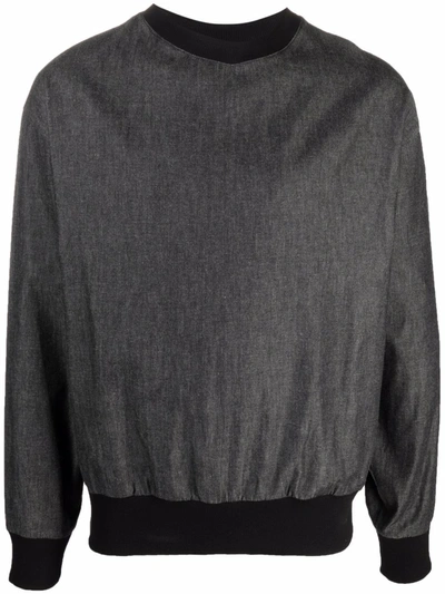 Shop Alchemy Denim Effect Sweatshirt In Black