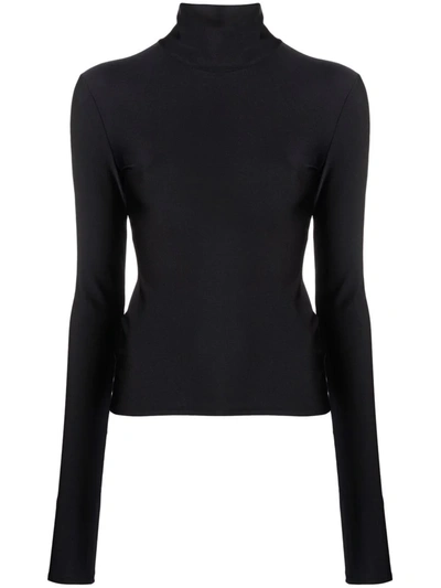 Shop The Andamane Roll-neck Long-sleeved Top In Black