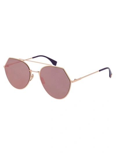Shop Fendi Women's Pink Metal Sunglasses