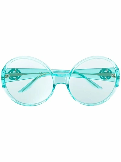 Shop Gucci Women's Light Blue Acetate Sunglasses