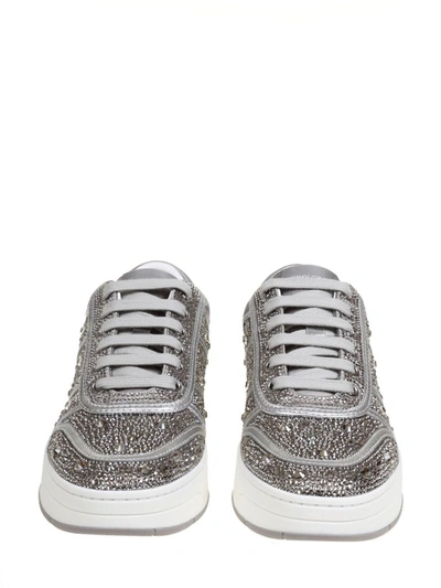 Shop Jimmy Choo Women's Silver Leather Sneakers