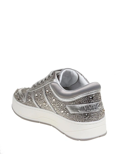 Shop Jimmy Choo Women's Silver Leather Sneakers