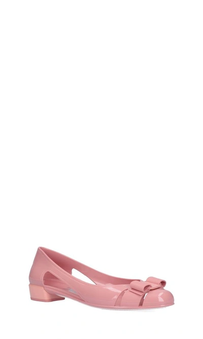 Shop Ferragamo Salvatore  Women's Pink Leather Flats