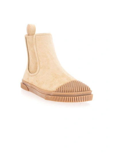 Shop Loewe Men's Beige Leather Ankle Boots