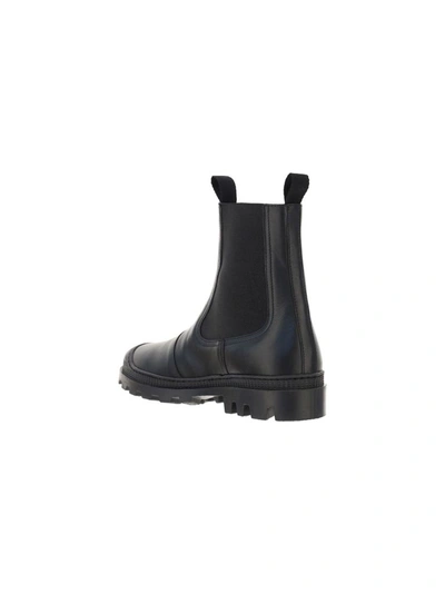 Shop Loewe Men's Black Leather Ankle Boots