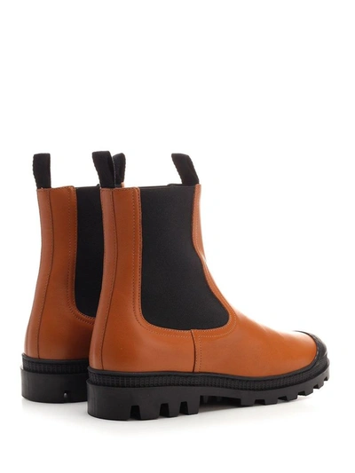 Shop Loewe Men's Brown Leather Ankle Boots