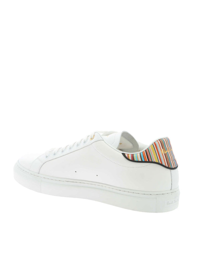 Shop Paul Smith Men's White Leather Sneakers