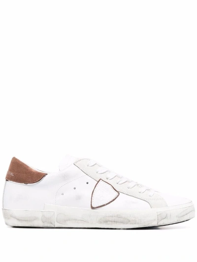 Shop Philippe Model Men's White Leather Sneakers