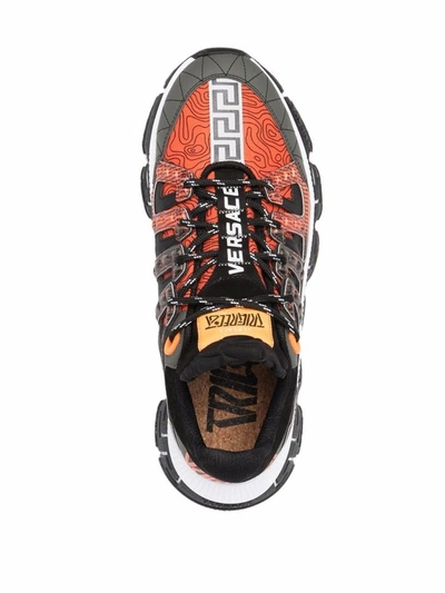 Shop Versace Men's Orange Polyurethane Sneakers