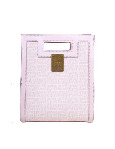 Shop Balmain Women's Pink Leather Handbag