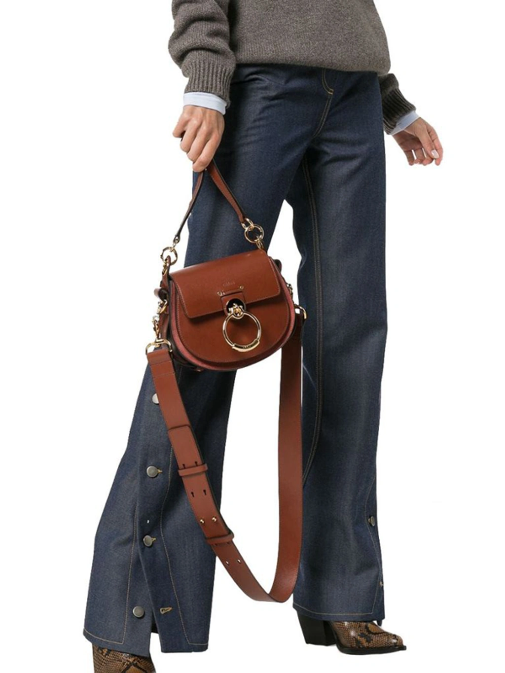 Chloe Tess Shoulder Bag In Brown ModeSens