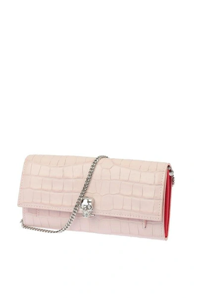 Shop Alexander Mcqueen Women's Pink Leather Wallet