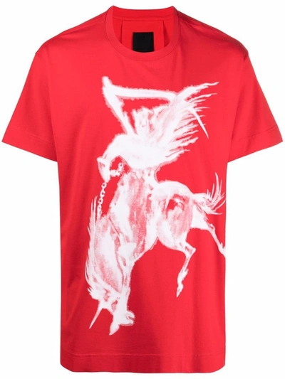 Shop Givenchy Men's Red Cotton T-shirt