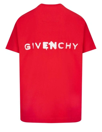 Shop Givenchy Men's Red Cotton T-shirt