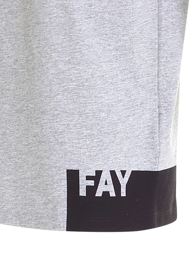 Shop Fay Men's Grey Cotton T-shirt