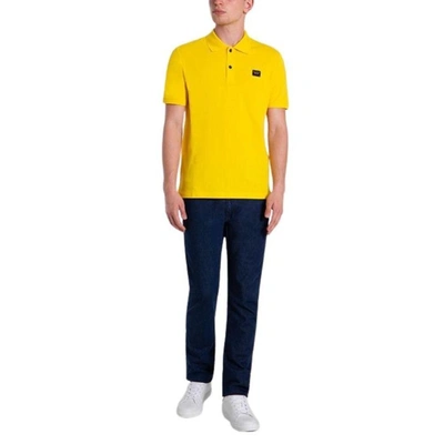 Shop Paul & Shark Men's Yellow Cotton Polo Shirt