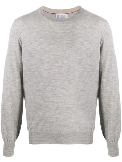 Shop Brunello Cucinelli Men's Grey Wool Sweater
