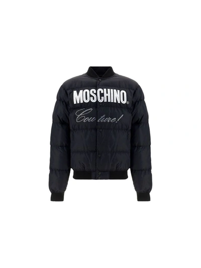 Shop Moschino Men's Black Polyamide Outerwear Jacket