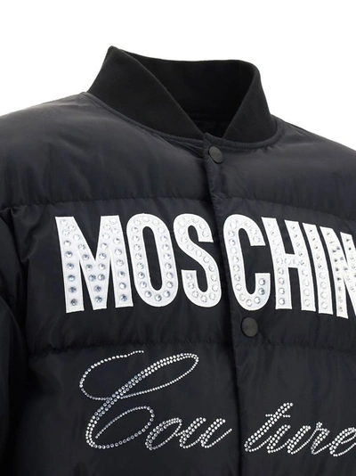 Shop Moschino Men's Black Polyamide Outerwear Jacket