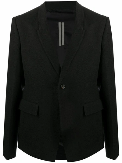 Shop Rick Owens Men's Black Cotton Blazer