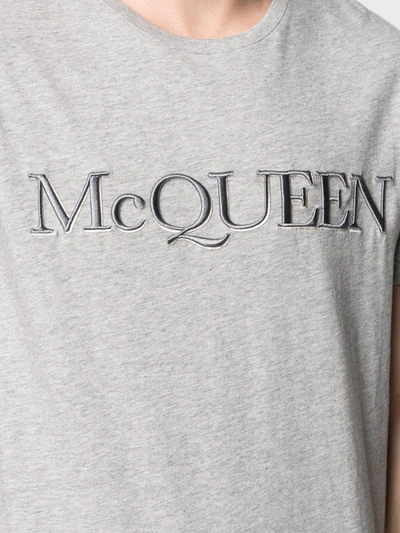 Shop Alexander Mcqueen Men's Grey Cotton T-shirt