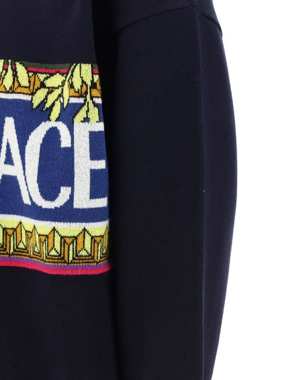 Shop Versace Men's Blue Cotton Sweatshirt