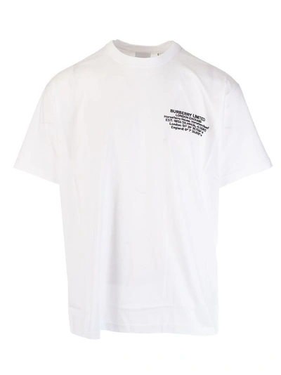 Shop Burberry Men's White Cotton T-shirt