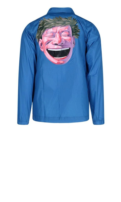 Shop Comme Des Garçons Men's Blue Polyester Outerwear Jacket