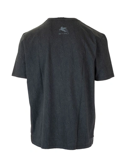 Shop Etro Men's Grey Cotton T-shirt
