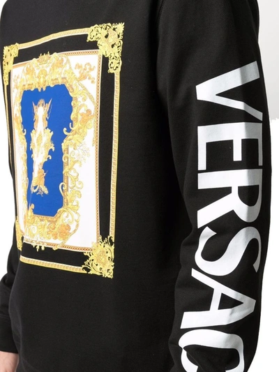 Shop Versace Men's Black Cotton Sweatshirt