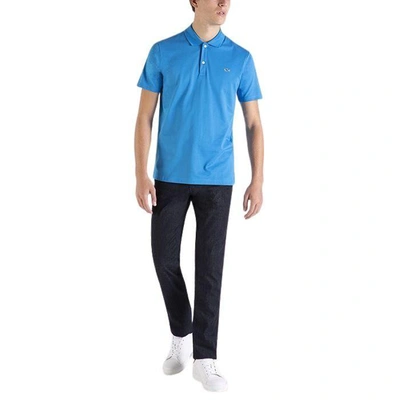 Shop Paul & Shark Men's Light Blue Cotton Polo Shirt