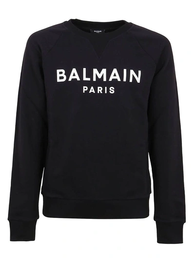 Shop Balmain Men's Black Cotton Sweatshirt