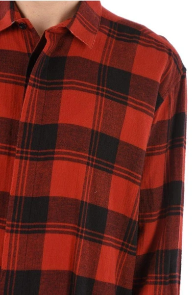 Saint Laurent Men's 469666y072r6452 Red Cotton Shirt | ModeSens
